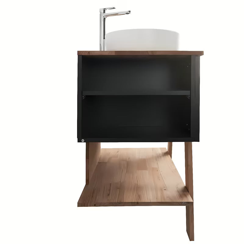 Stojeći kupaonski ormarić ispod umivaonika na ploču Naturel Home u izvedbi orah/bijela, 80x73x46 cm.