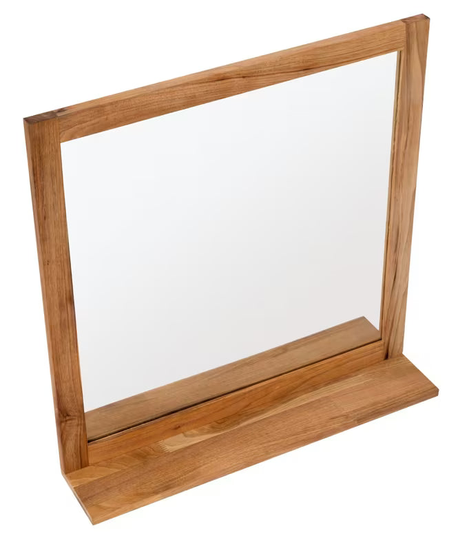 Ogledalo Naturel Home s policom 60x61,5 cm u dekoru oraha, vertikalna orijentacija.