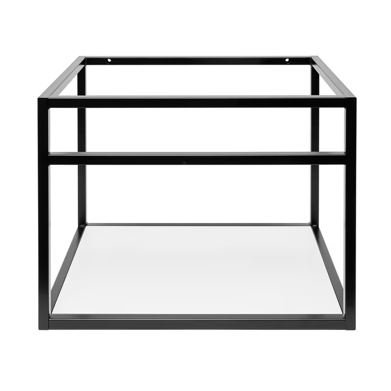 Konstrukcija s keramičkim umivaonikom Naturel Industrial u crnoj mat boji s bijelom mat policom