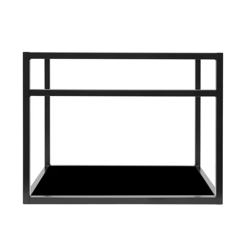 Crna kupaonski ormarić Naturel Industrial s keramičkim umivaonikom i crnom policom