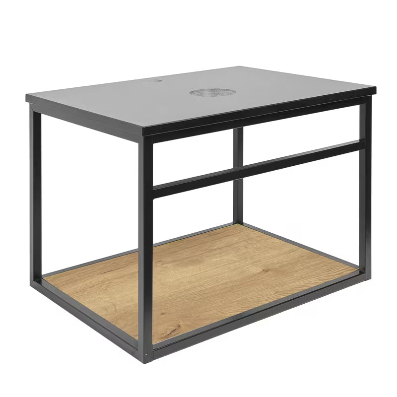 Naturel Industrial kupaonski ormarić s umivaonikom u crnoj boji s policom u dekoru hrasta