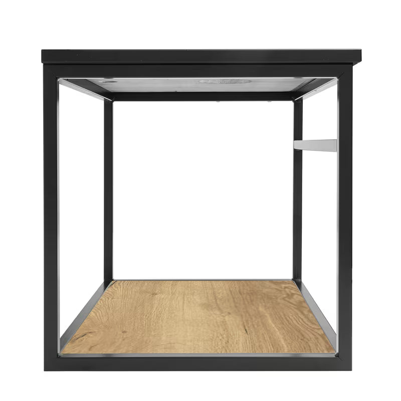 Naturel Industrial kupaonski ormarić s umivaonikom u crnoj boji s policom u dekoru hrasta