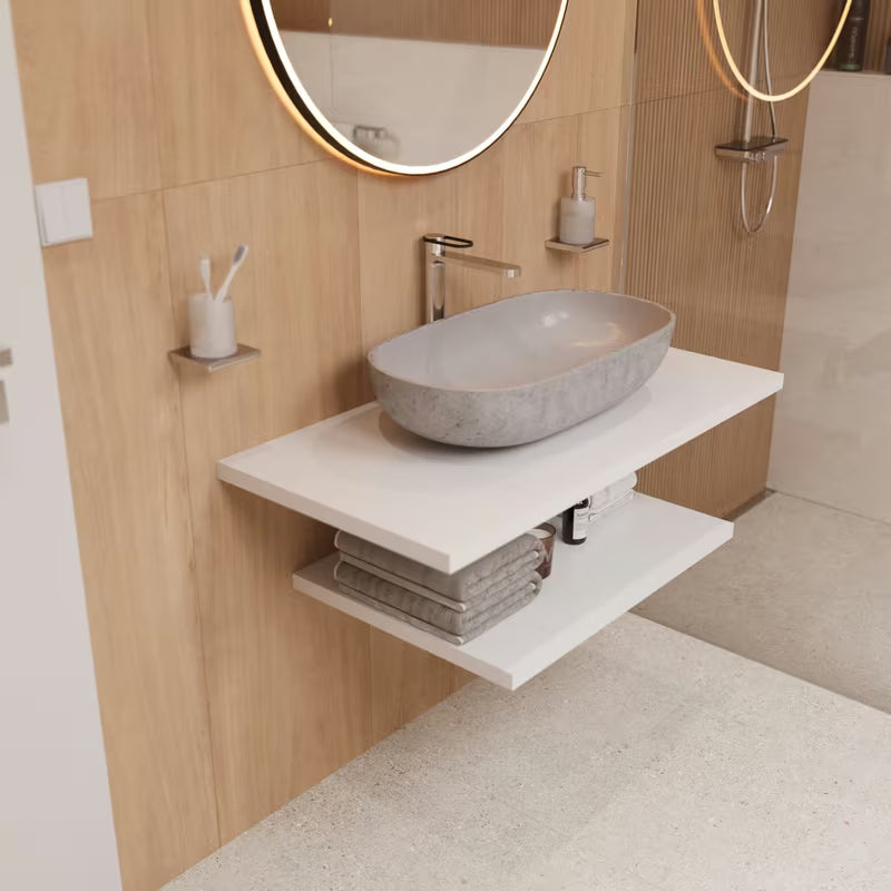 Okruglo crno LED ogledalo Naturel 80 cm s obodnim LED osvjetljenjem za kupaonicu