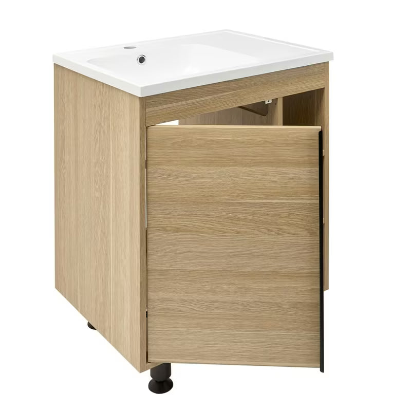 Kupaonski ormarić s umivaonikom Naturel Lucca u dekoru hrasta s mat površinom