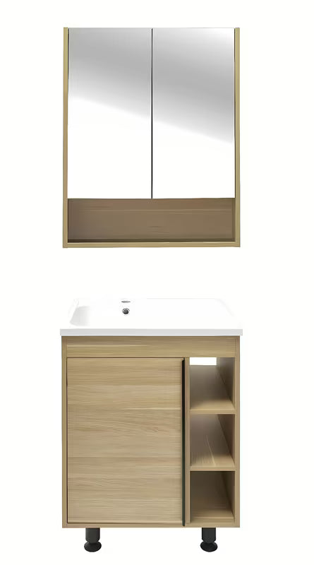 Kupaonski ormarić s umivaonikom Naturel Lucca u dekoru hrasta, 59x70x45 cm