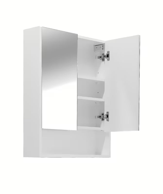 Bijeli ormarić s ogledalom Naturel Lucca 60x75 cm sa zrcalnim vratima i unutarnjim policama.