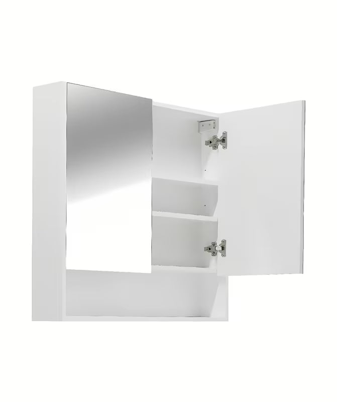 Bijeli ormarić s ogledalom Naturel Lucca 80x75 cm sa zrcalnim vratima i unutarnjim policama