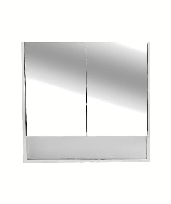 Bijeli ormarić s ogledalom Naturel Lucca 80x75 cm sa zrcalnim vratima i unutarnjim policama