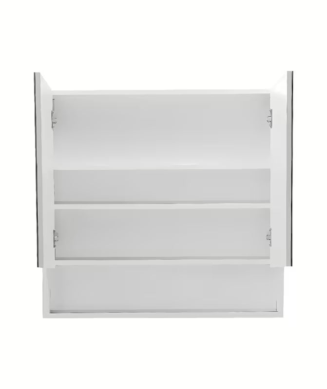 Bijeli ormarić s ogledalom Naturel Lucca 80x75 cm sa zrcalnim vratima i unutarnjim policama