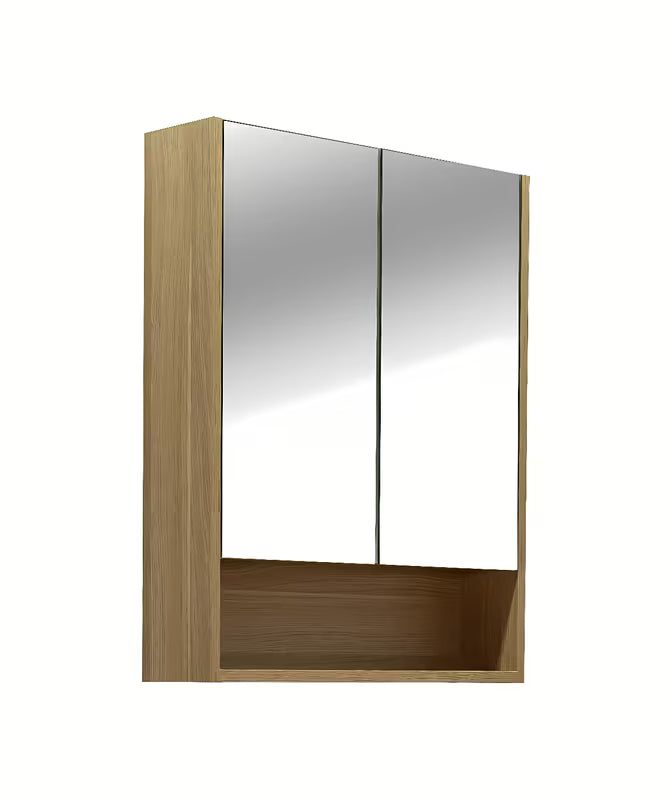 Ormarić s Ogledalom Naturel Lucca 60x75 cm u dekoru hrasta sa zrcalnim vratima i unutarnjim policama.