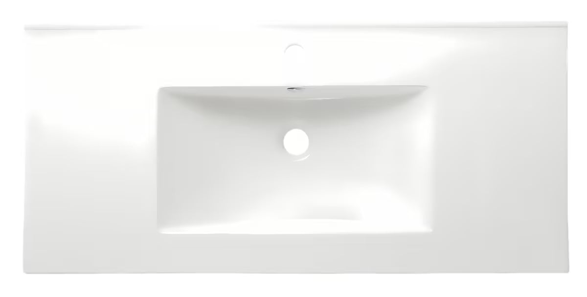 Bijeli keramički umivaonik za kupaonski ormarić Naturel Modena 101x46 cm sa središnjim otvorom za pro slavinu