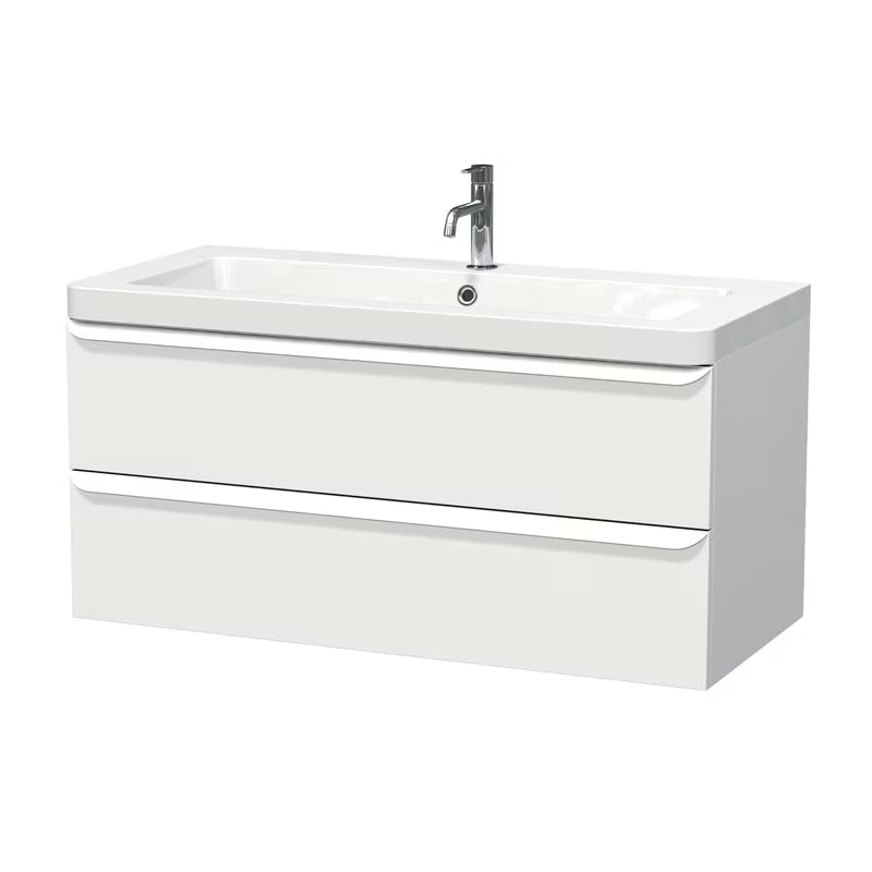 Viseća ormarić s umivaonikom Naturel Pavia u mat bijeloj boji