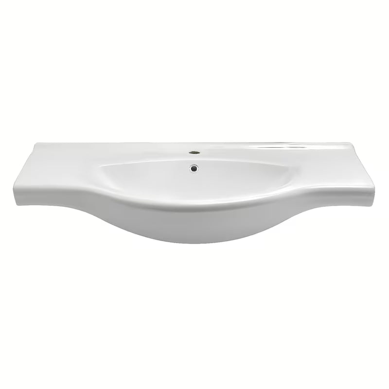 Bijeli keramički umivaonik za kupaonski ormarić Naturel Pro 102 x 50 cm s otvorom za pro slavinu u sredini