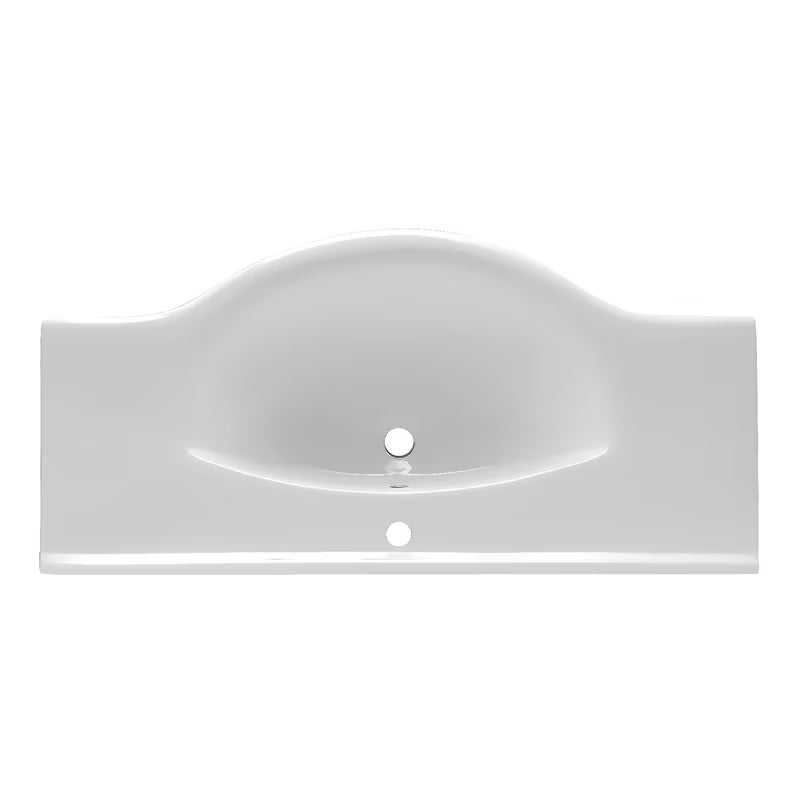 Bijeli keramički umivaonik za kupaonski ormarić Naturel Pro 102 x 50 cm s otvorom za pro slavinu u sredini