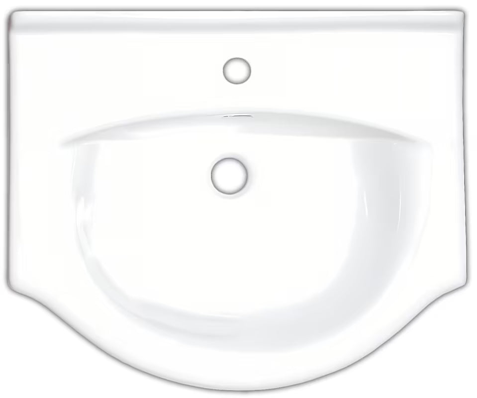 Bijeli keramički umivaonik za kupaonski ormarić Naturel Pro 66 x 51 cm s otvorom za pro slavinu u sredini