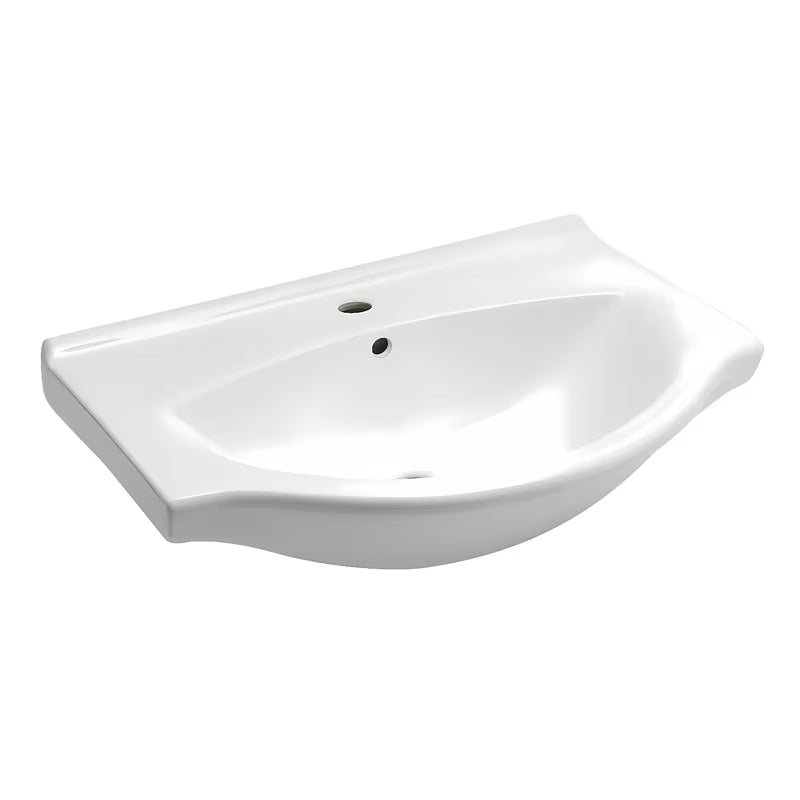 Bijeli keramički umivaonik za kupaonski ormarić Naturel Pro 70x51 cm s otvorom za pro slavinu u sredini