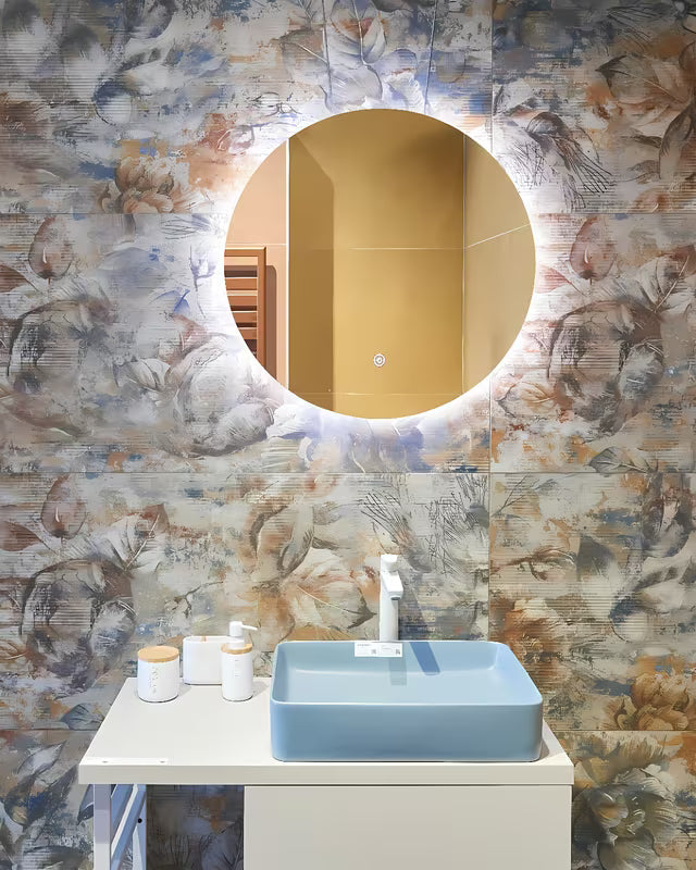 Okruglo LED ogledalo Naturel Project 80x80 cm s folijom protiv zamagljivanja i zaštitom IP44