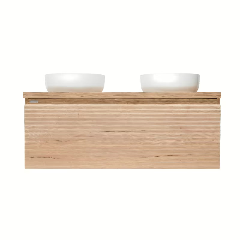 Viseća kupaonski ormarić Naturel Savona u dekoru hrasta s pokrovnom pločom i mat površinom