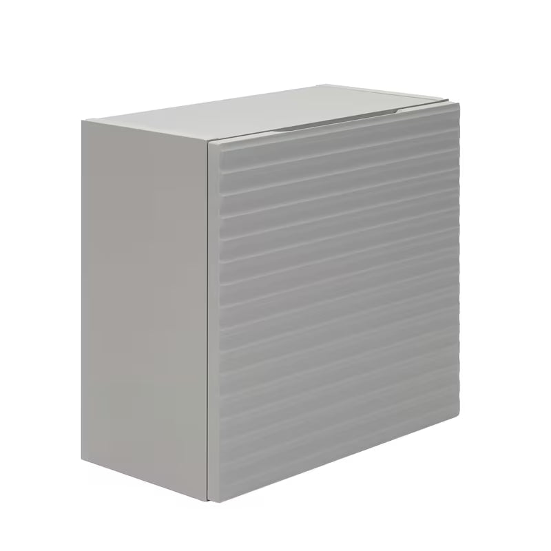 Niska viseća kupaonski ormarić Naturel Savona u mat sivoj boji s glodanim dizajnom