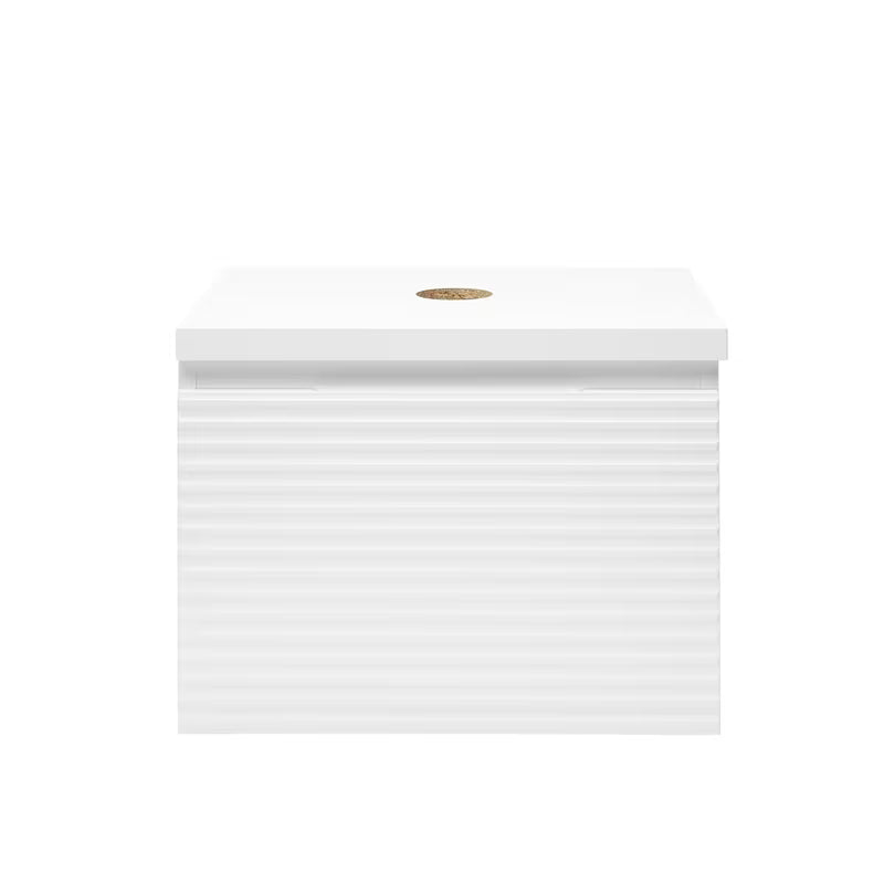 Viseća kupaonski ormarić ispod umivaonika Naturel Savona u bijelom sjaju s glodanom frontom.