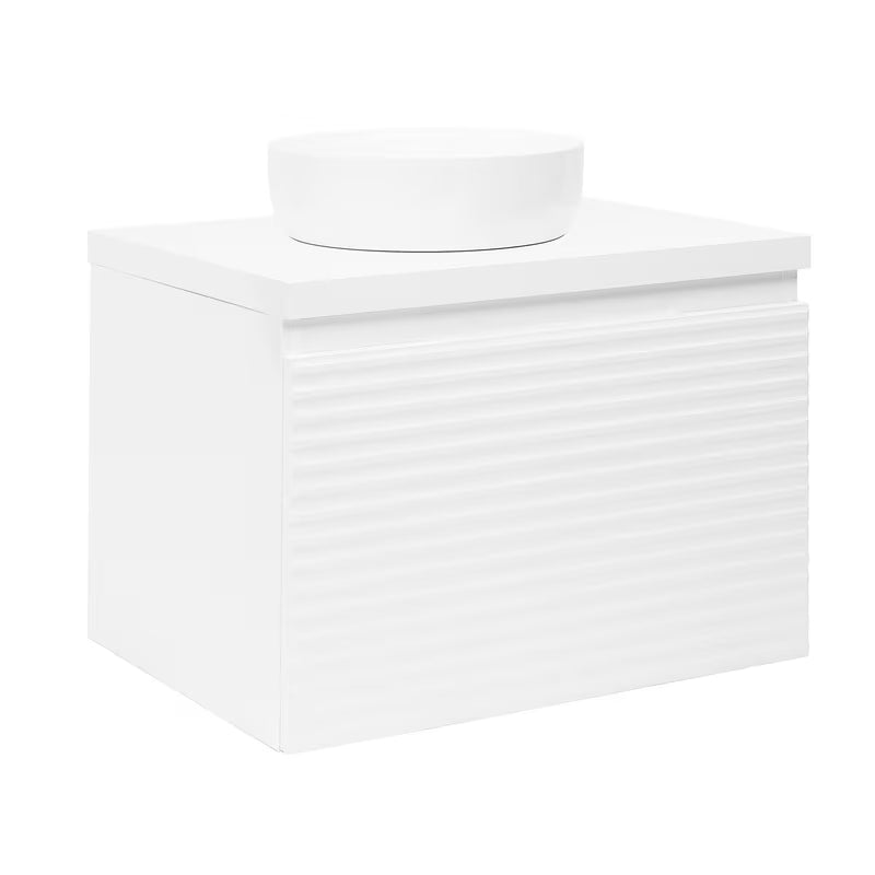 Viseća ormarić ispod umivaonika Naturel Savona u bijelom sjaju s glodanim dizajnom