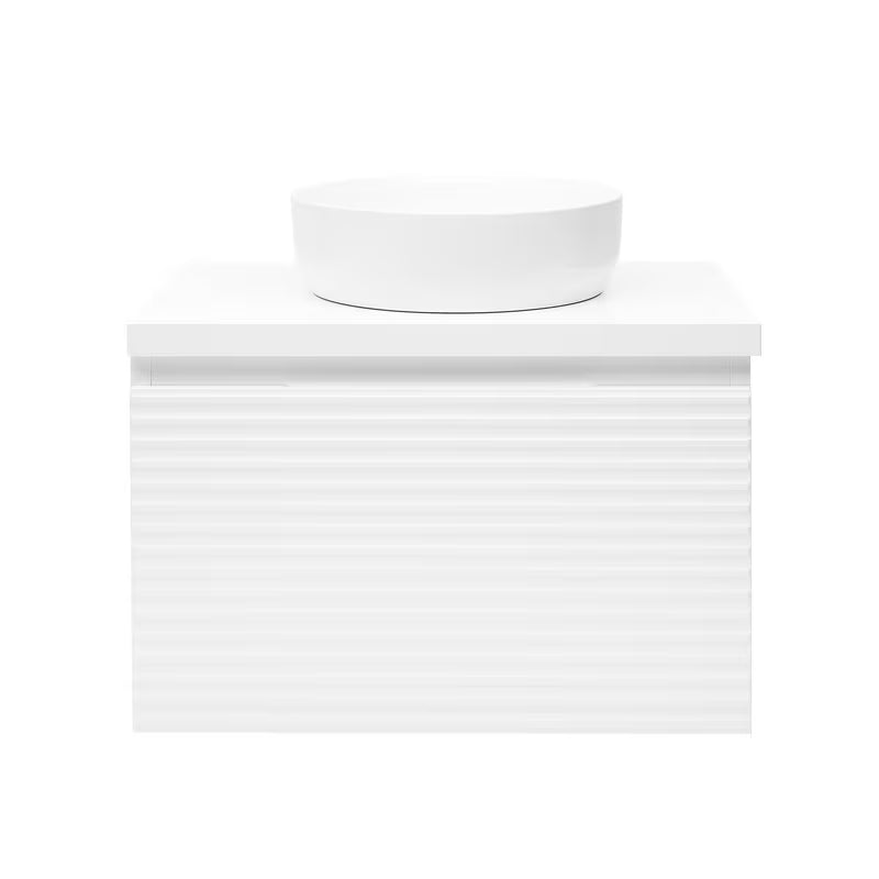 Viseća ormarić ispod umivaonika Naturel Savona u bijelom sjaju s glodanim dizajnom