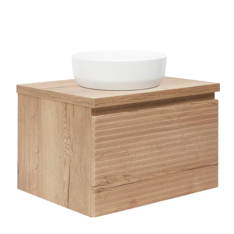 Viseća ormarić ispod umivaonika Naturel Savona u dekoru hrasta halifax mat s glodanom frontom