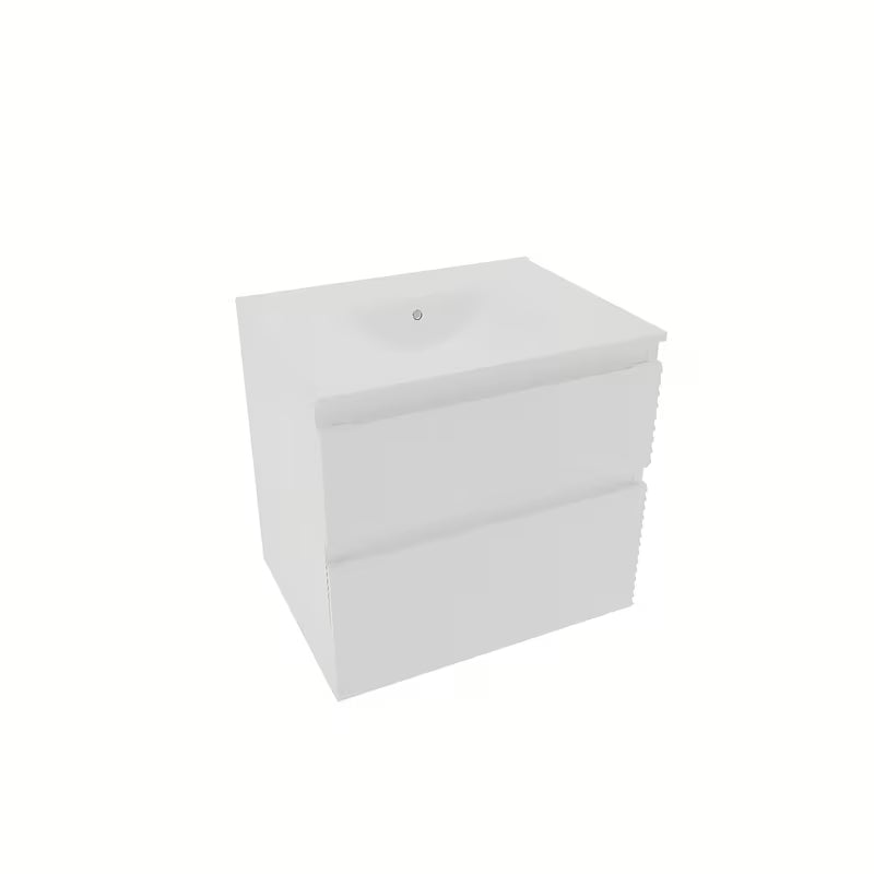 Viseća kupaonski ormarić Naturel Savona s keramičkim umivaonikom u bijelom sjaju