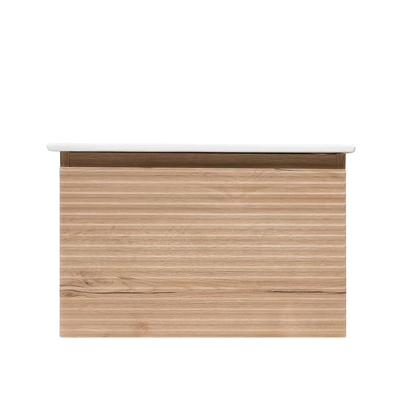 Viseća kupaonski ormarić s keramičkim umivaonikom Naturel Savona u dekoru hrast halifax mat