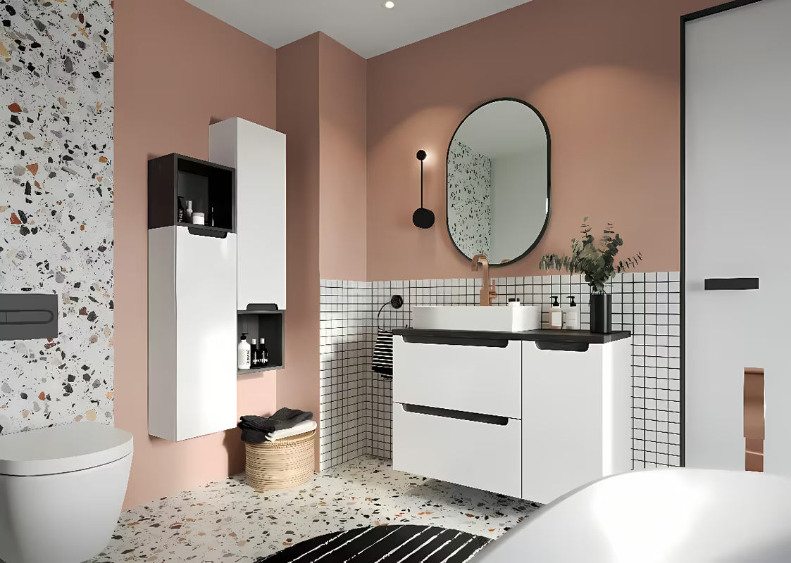 Bijeli viseća kupaonski ormarić Naturel Stilla 80x30x45 cm s jednom ladicom