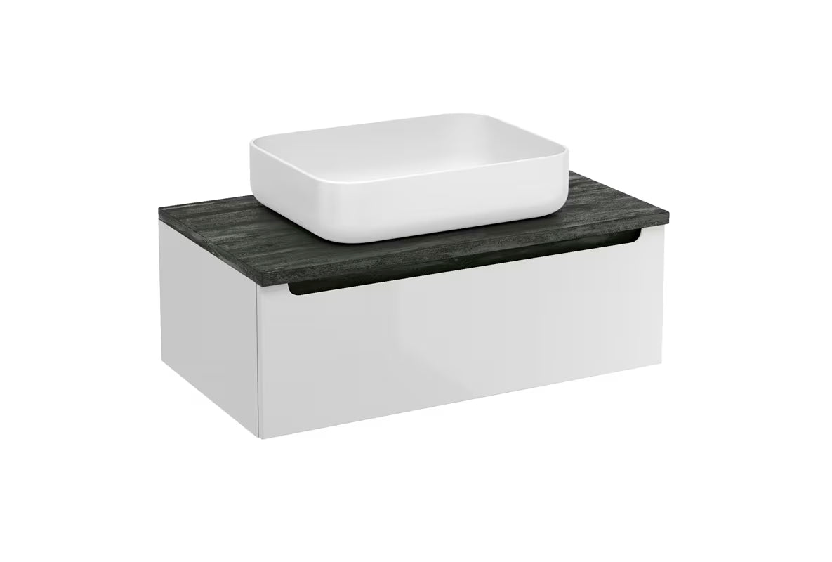 Viseća ormarić ispod umivaonika Naturel Stilla 80x30x45 cm u bijeloj boji s pokrovnom pločom