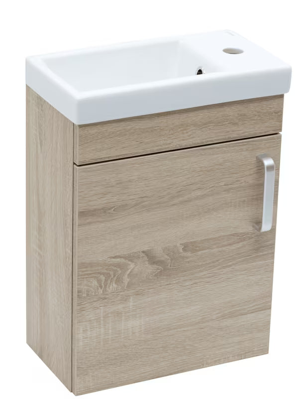 Viseća kupaonski ormarić s keramičkim umivaonikom Naturel Vario Dekor u dekoru hrasta bardolino, mat.