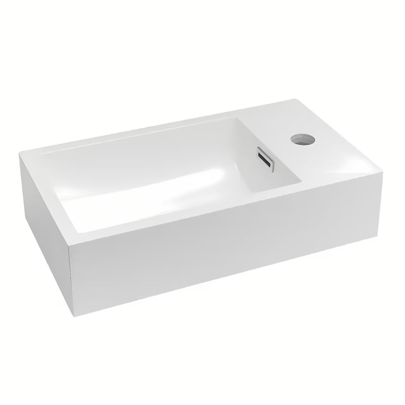 Naturel Verona umivaonik za kupaonski ormarić od lijevanog mramora s preljevom, bijela