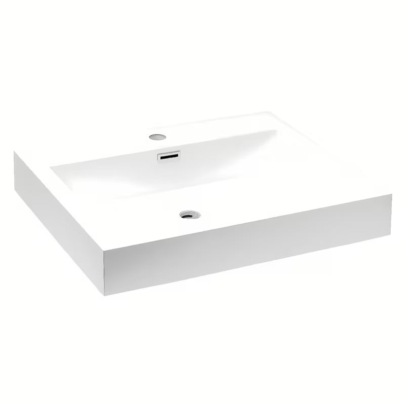 Naturel Verona umivaonik za kupaonski ormarić od lijevanog mramora s preljevom, bijela izvedba