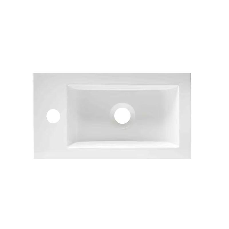 Bijeli namještajni mali umivaonik Naturel Verona 40 x 22 cm od lijevanog mramora s otvorom za pro slavinu