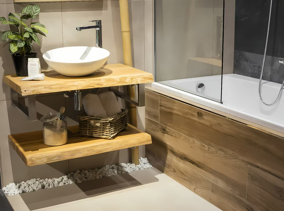 Masivna hrastova ploča za umivaonik Naturel Wood u mat prozirnoj uljenoj izvedbi