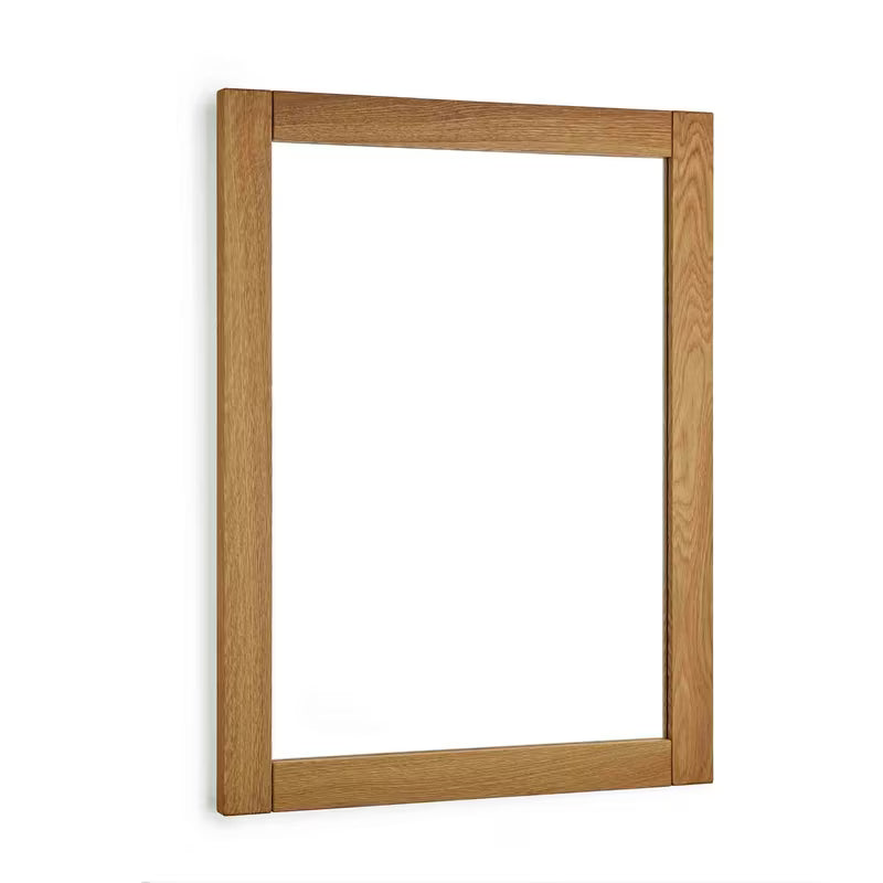 Ogledalo Naturel Wood u masivnom hrastovom okviru dimenzija 60x80 cm u dekoru hrasta.