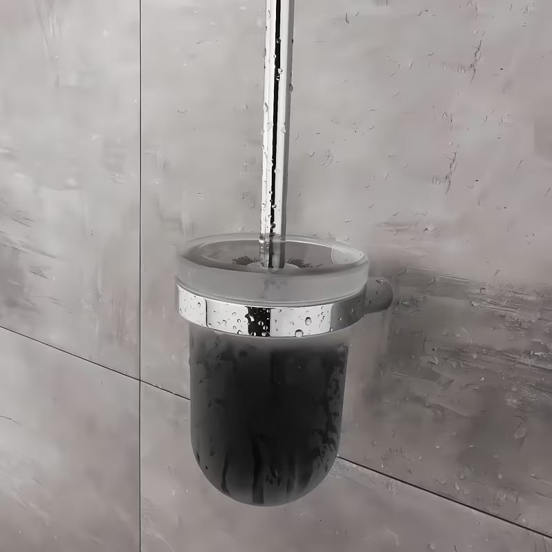 ČETKA za Wc Nimco Bormo u krom izvedbi s posudom od mat stakla i crnom četkom