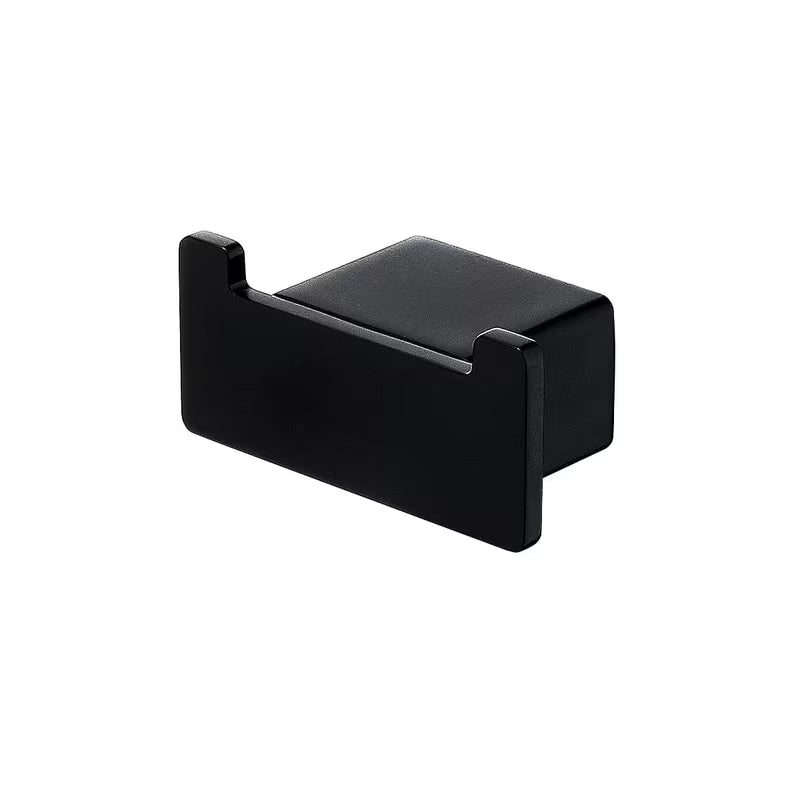 Crni mat dvostruka kuka Nimco Kibo kao minimalistički kupaonski dodatak.