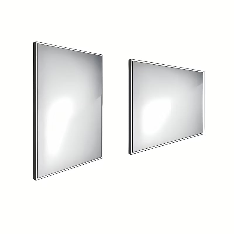 Nimco s pozadinskim osvjetljenjem LED ogledalo 60x80 cm u crnoj izvedbi s osvjetljenjem po obodu