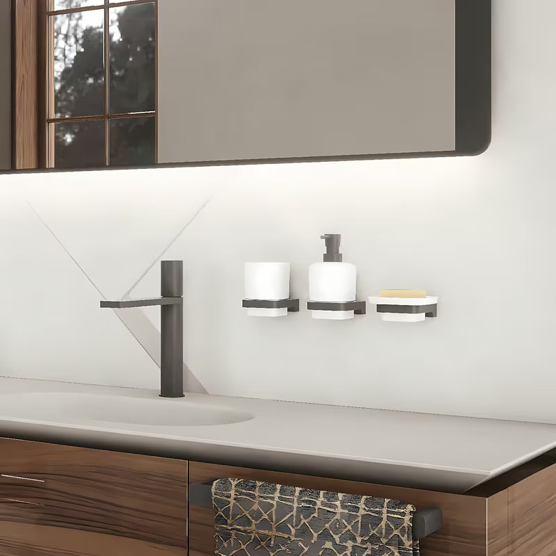 Nimco Maya dozator za tekući sapun u mat crnoj obradi s keramičkom posudicom