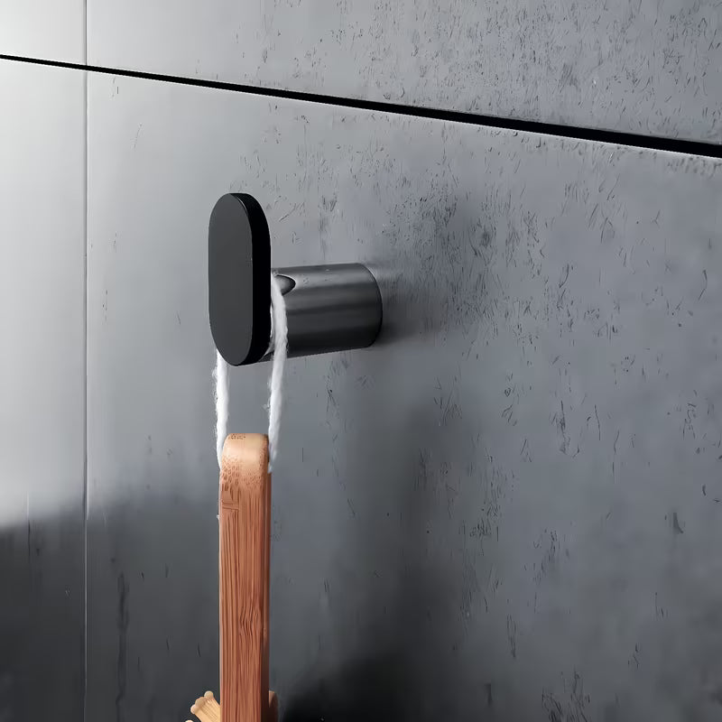 Jednostavni kupaonski kukica Nimco Nava u kombinaciji mat crne i kroma