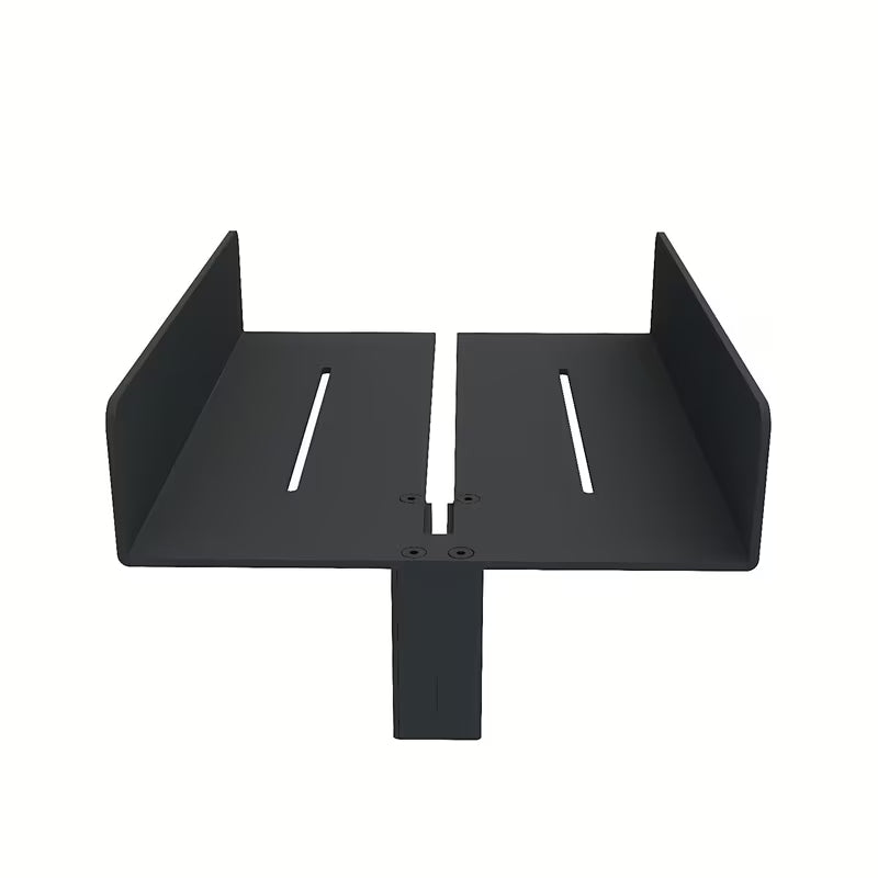 Crna kupaonska police za staklo walk in tuš-kabine bez bušenja, s otvorima za ocjeđivanje