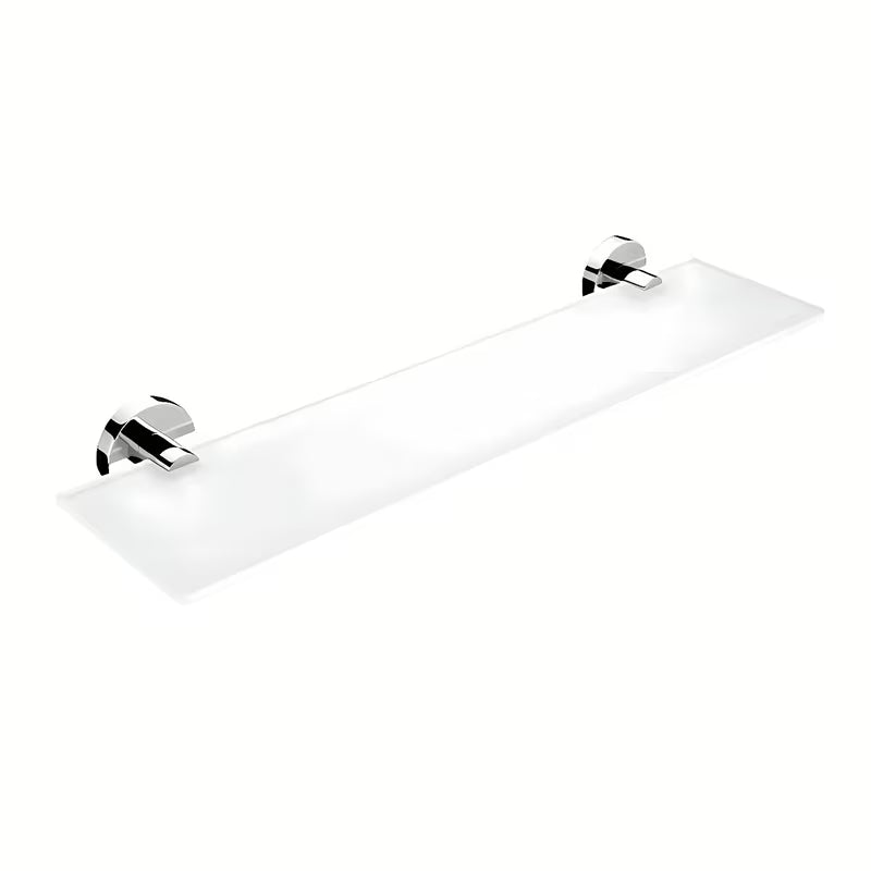 Kromirani polica Nimco Unix s ekstra prozirnim matiranim staklom za modernu kupaonicu.