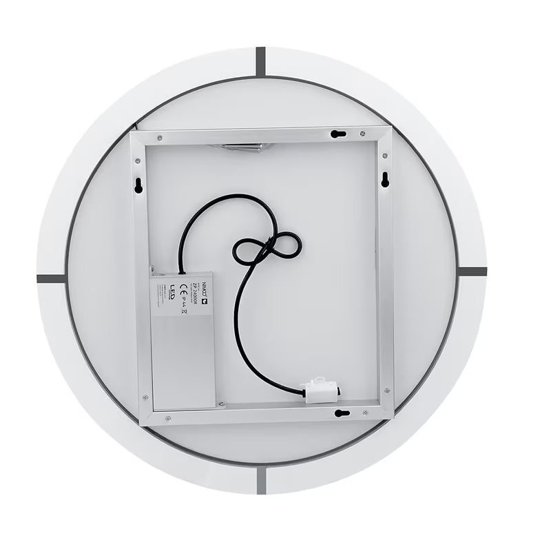 Okruglo kupaonsko LED ogledalo Nimco s obodnim LED osvjetljenjem, promjer 800 mm, aluminijski okvir.