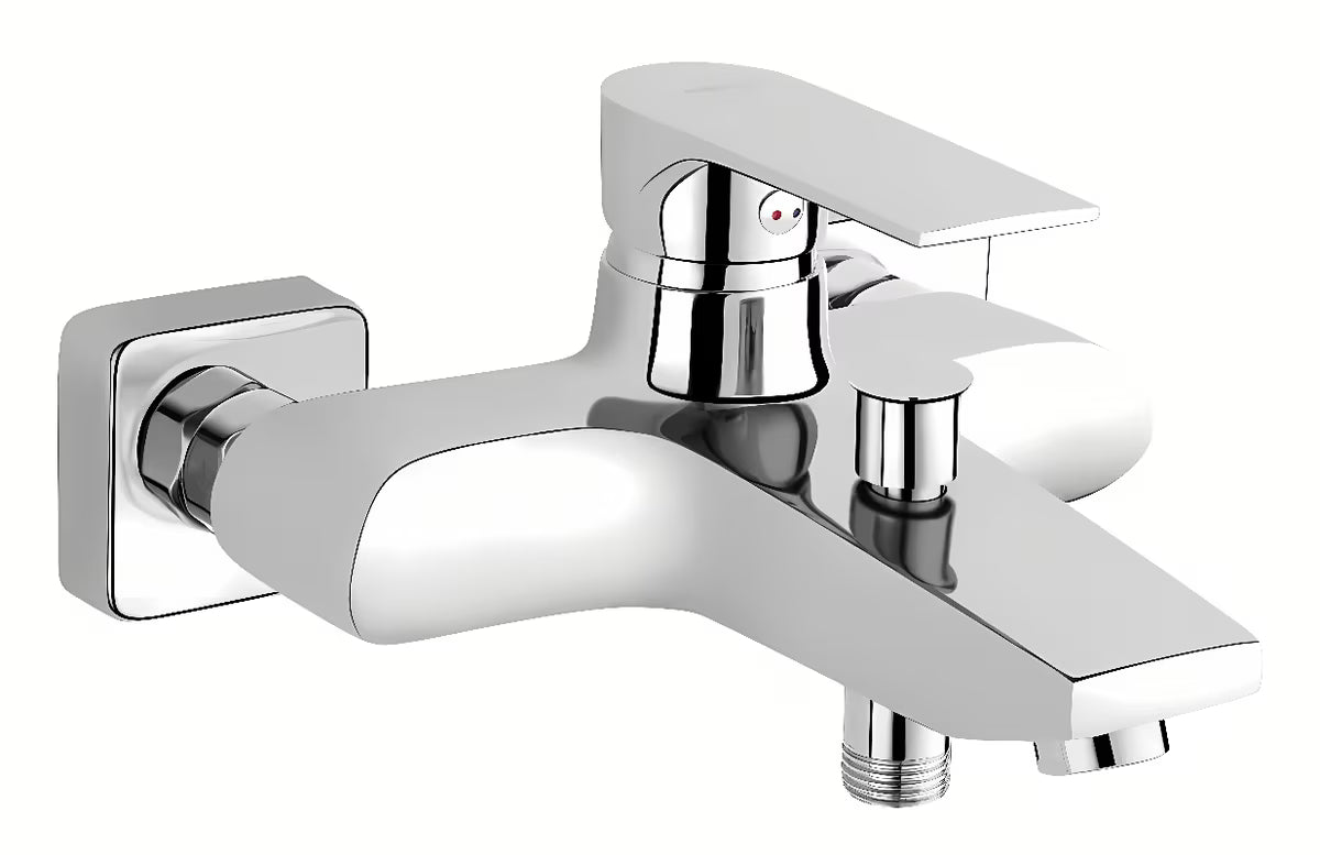 Novaservis Algeo Square jednoručna baterija zidna miješalica za kadu u krom izvedbi bez tuš seta