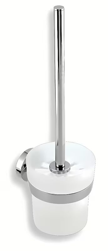 ČETKA za Wc Novaservis Metalia 11 u bijeloj i krom izvedbi s metalnim držačem i staklenom posudom.