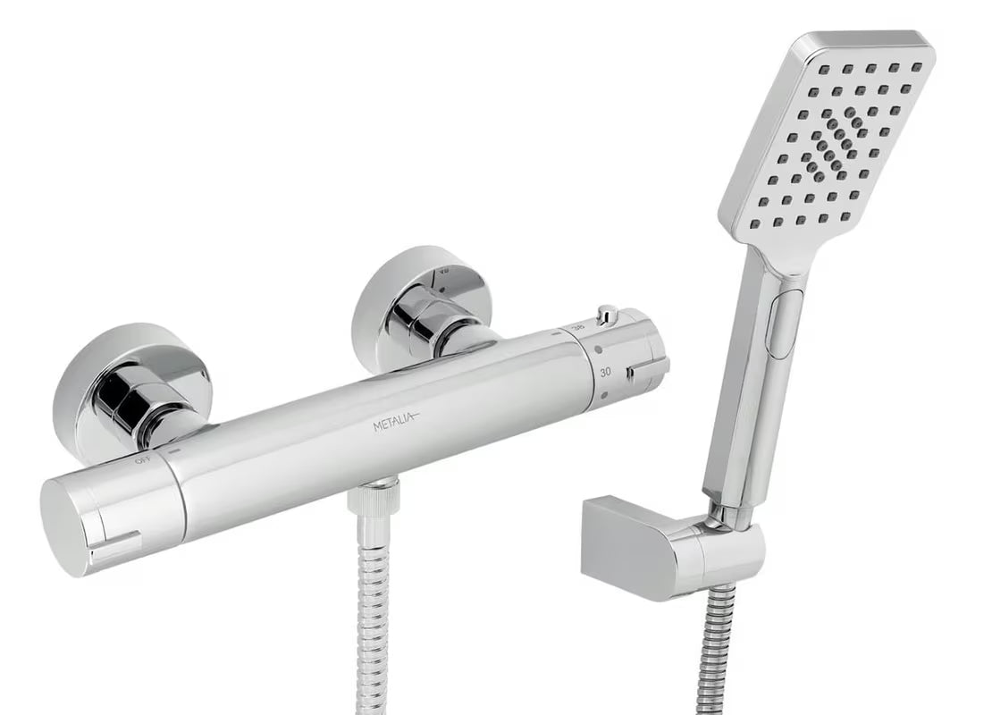 Novaservis Metalia 54 termostatska miješalica za tuš u kromu s tuš setom