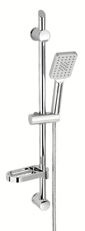 Tuš set Novaservis Metalia 54 u krom izvedbi s ručnim tušem, posudicom za sapun, tuš šipkom i metalnim crijevom AntiTwist.