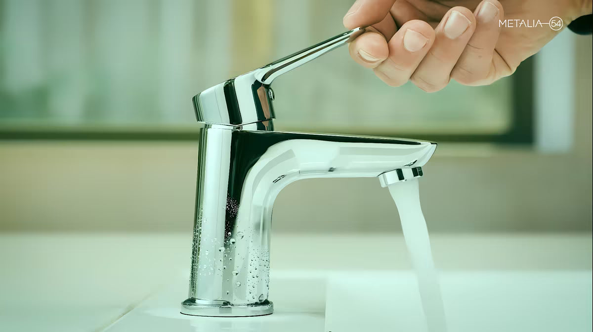 Kromirana jednoručna baterija miješalica za umivaonik Novaservis Metalia 54 s odvodom click-clack